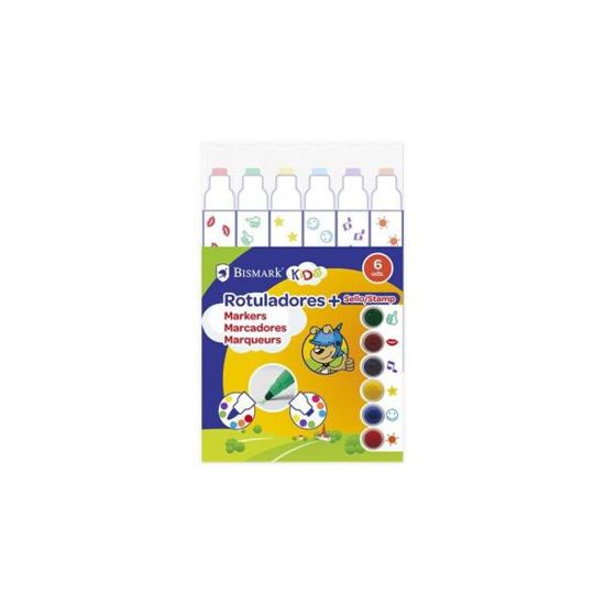 101507 ROTULADORES DOBLE PUNTA Y SELLO 6 COLORES BISMARK