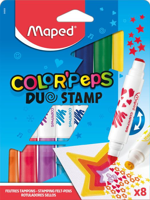 107695 ROTULADORES DUO STAMP 8 COLORES MAPED