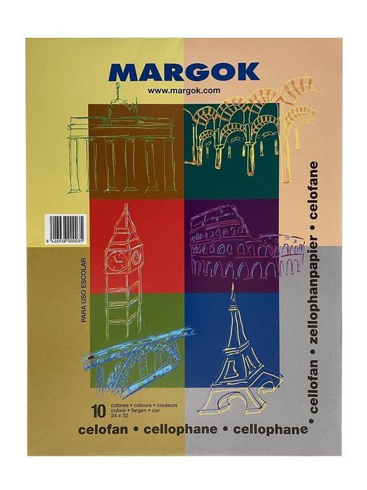 8612 BLOC CELOFAN 10 COLORES MARGOK