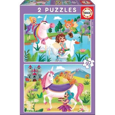 120451 PUZZLE EDUCA 2X20 HADAS Y UNICORNIOS