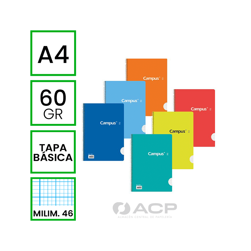 121398 BLOC A4 RAYADO 46, 3 MM 80H. CAMPUS