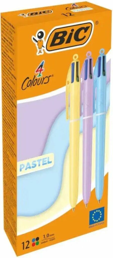 114872 BOLIGRAFO BIC 4 COLORES CARCASAS PASTEL
