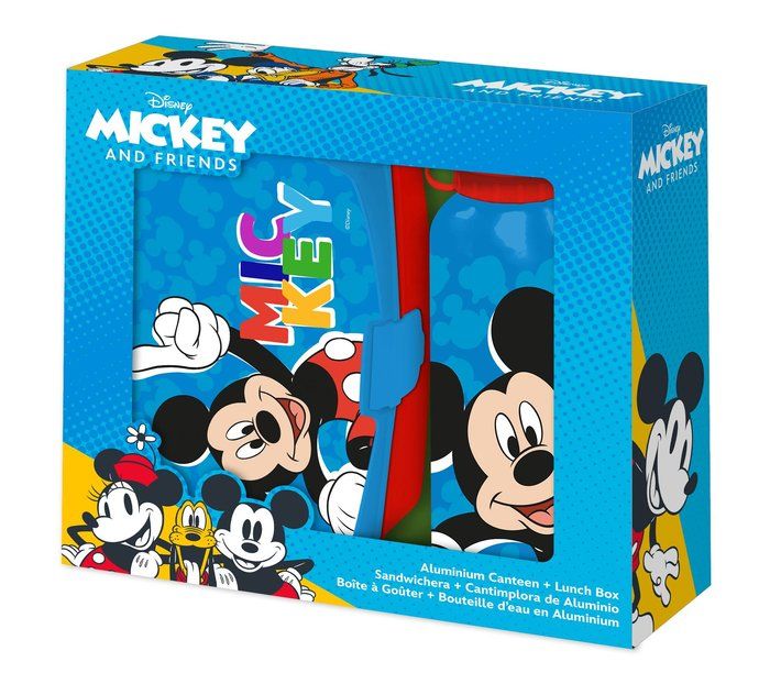 121621 BOTELLA ALUMINIO 500ML + SANDWICHERA MICKEY EUROSWAN
