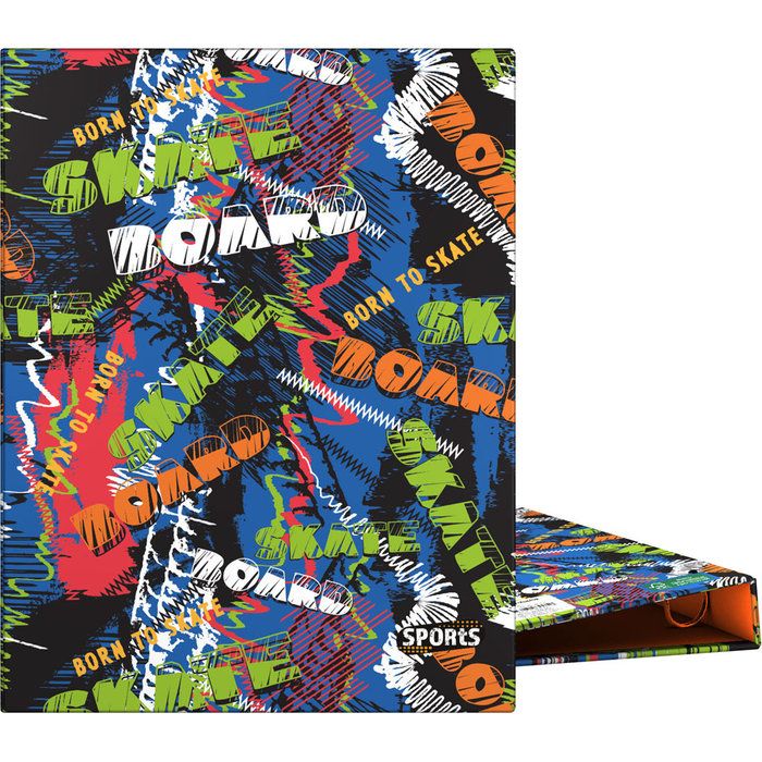 121647 CARPETA A5 4 ANILLAS 20 MM FORRADA SPORTS SKATE GRAFOPLAS