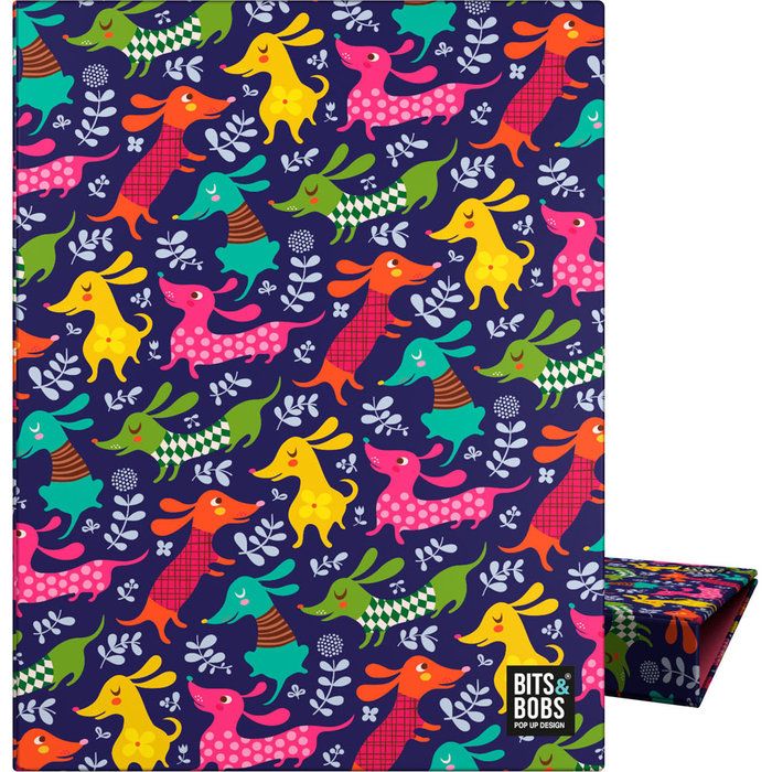 121648 CARPETA A5 4 ANILLAS 20 MM FORRADA DOGS PARTY BIT GRAFOPLAS