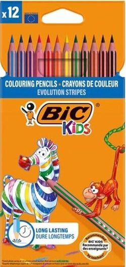89460 LAPICES COLORES BIC STRIPES 12 COLORES