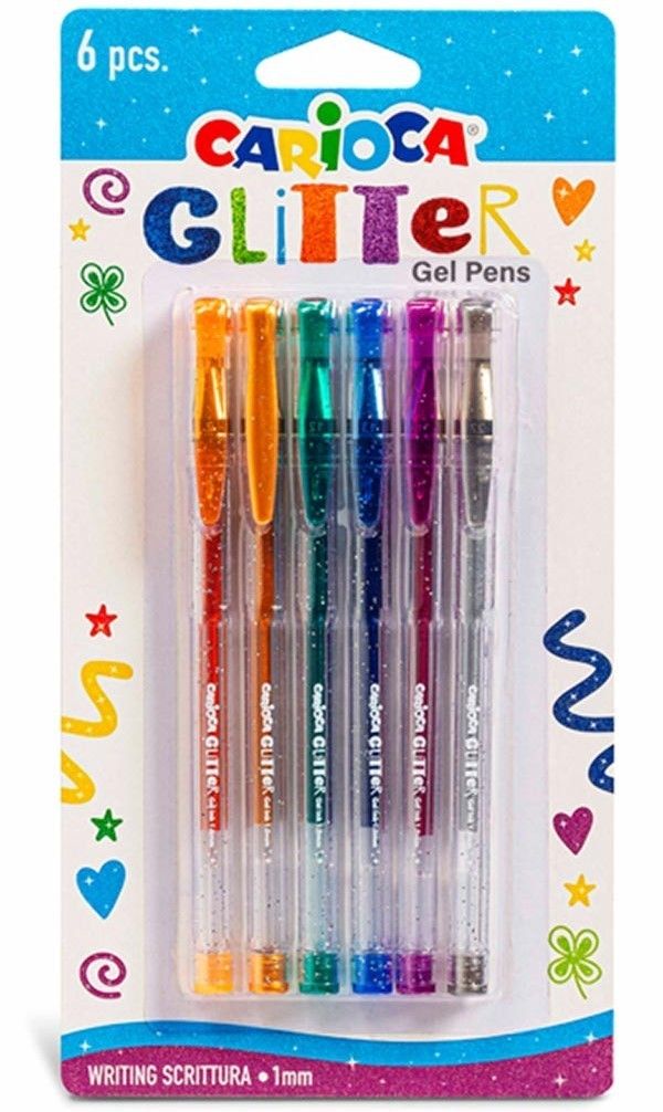 115062 BOLIGRAFOS GEL GLITTER E6 CARIOCA