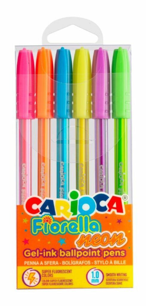 121553 BOLIGRAFO CARIOCA NEON FIORELLA GEL 6UNID