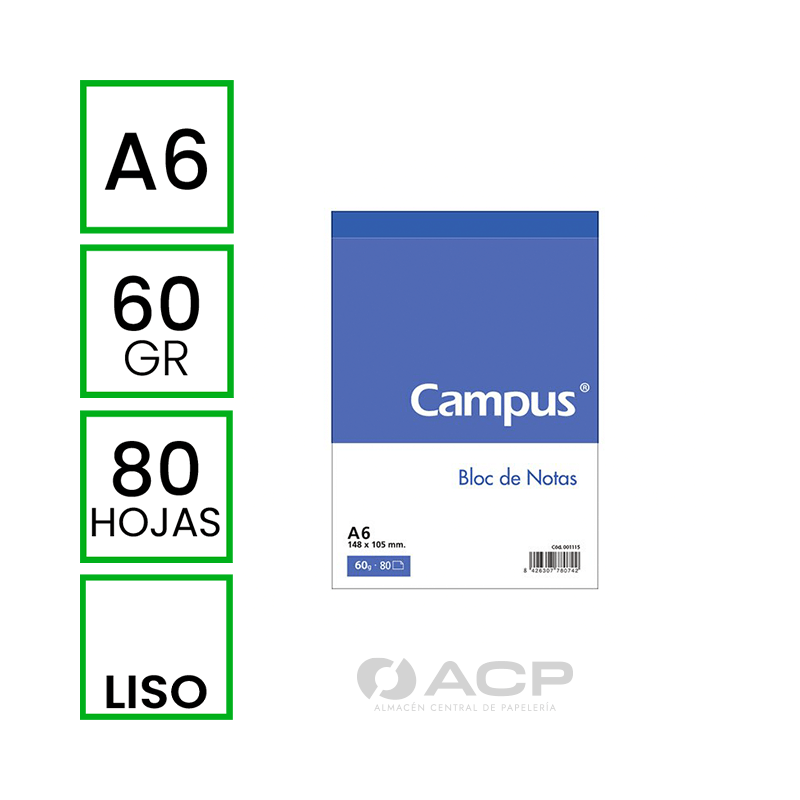 121814 BLOC NOTAS A6 CAMPUS
