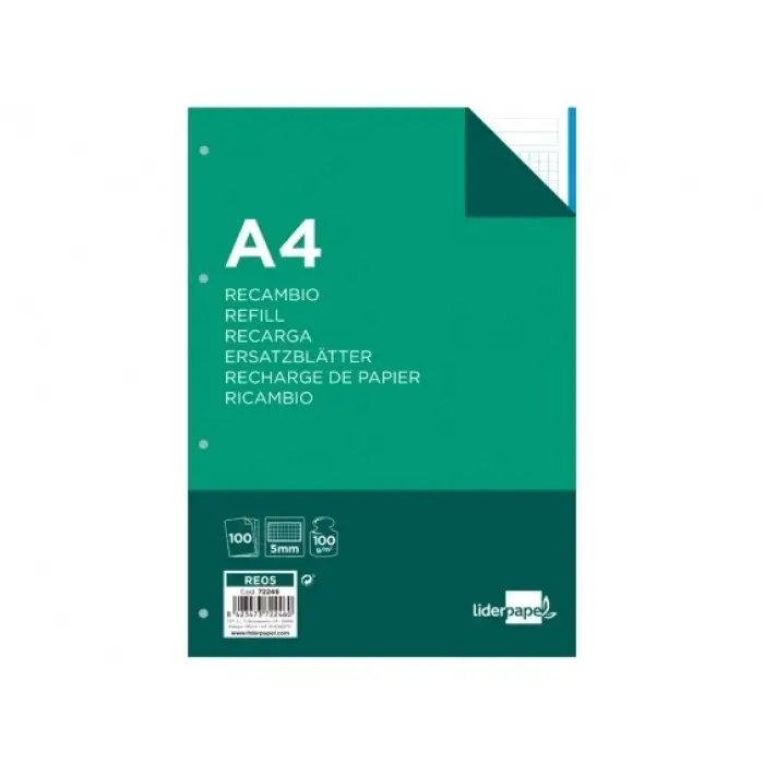 77161 RECAMBIO A 4 4 ANILLAS 100 GR RAYADO Nº 46 LIDERPAPEL