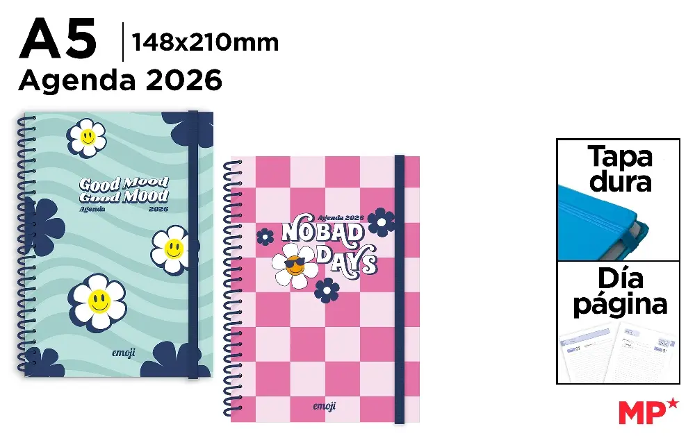 122422 AGENGA 2026 A4 DIA PAGINA ESPIRAL GOOD MOOD