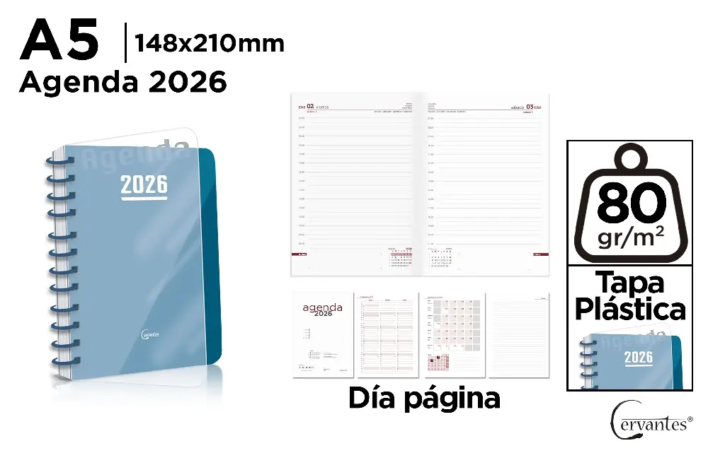 122424 AGENGA 2026 A5 DIA PAGINA ESPIRAL PERSONALIZABLE