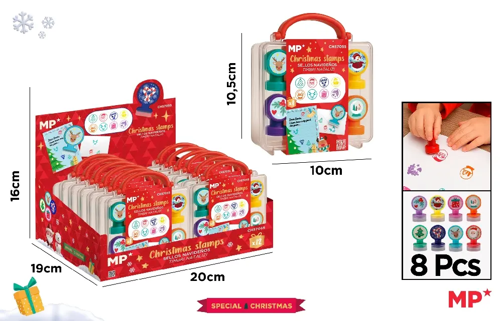 122441 SET DE SELLOS DIVERTIDOS NAVIDEÑOS 8 PZAS