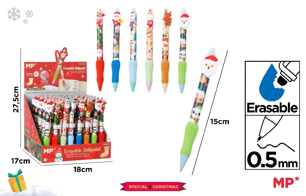 122949 BOLIGRAFO BORRABLE NAVIDEÑO MP