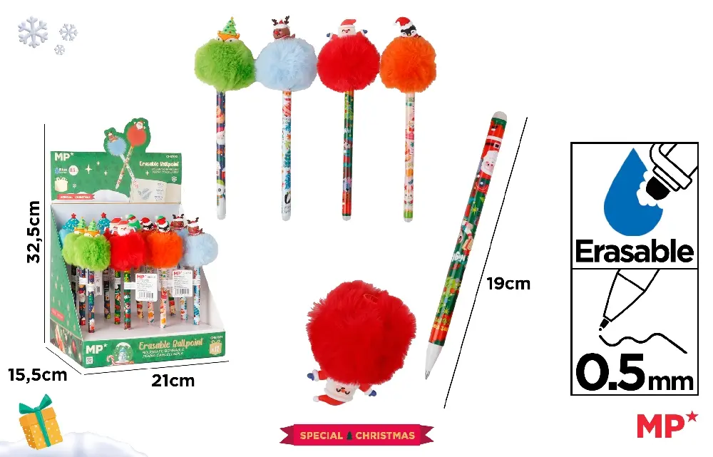 122950 BOLIGRAFO BORRABLE POM POM MP