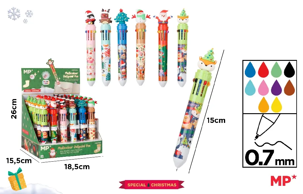 122951 BOLIGRAFO MULTICOLOR NAVIDEÑO MP