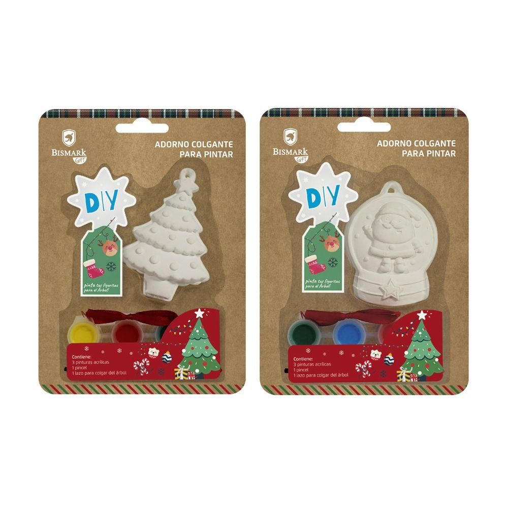 123130 ADORNO COLGANTE NAVIDAD PARA COLOREAR BISMARK